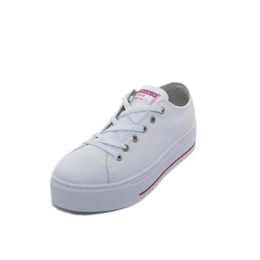 Imagem de Tênis Feminino Ramarim Lona Solado Flatform Branco 2297148b Cor:branco;tamanho:39