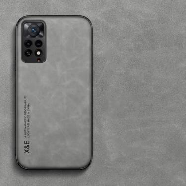 Imagem de Para xiaomi para redmi nota 12 11 10 9 8 pro 12s 11s 10s 9s 12c 10c 10a 11a a1 a2 caso capa de couro magnético, cinza claro, para redmi a2