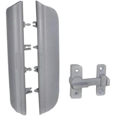 Imagem de 1 Puxador De Porta Sanfonada + 1 Trinco Bcf Branco (Cinza)