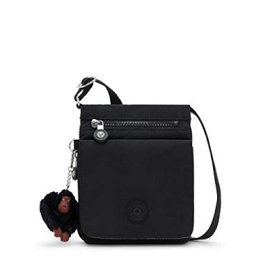 Imagem de Kipling Nova bolsa feminina Eldorado, transversal leve, bolsa de viagem de nylon, Tonal preto, 6''L x 7.75''H x 0.75''D