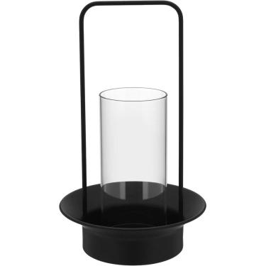 Imagem de CASTIÇAL METAL 32x19x19cm PRETO DECORATIVO PORTA VELA