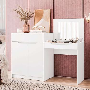 Imagem de penteadeira com espelho trend 2 pt 1 gv branca