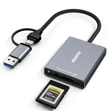 Imagem de BENFEI Leitor de cartão CFexpress tipo A com USB 3.2 (Geração 2) 10 Gbps, USB-C&USB-A 2 em 1 adaptador CFexpress tipo A, compatível com Windows/Mac/Linux/Android