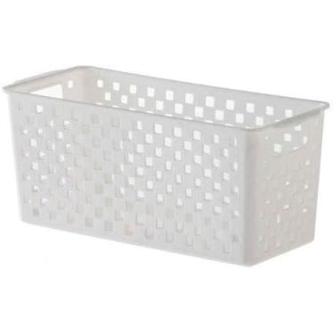 Imagem de 12 Cestos Organizadores Quadratta branco para gavetas, armários, lavanderias, cozinha, banheiro e quarto
