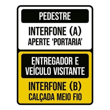 Imagem de Kit 5 Placas Interfone Pedestre Entregador Veículo Visitante