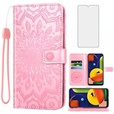 Imagem de Capa de telefone para Samsung Galaxy A50 Capa carteira com protetor de tela de vidro temperado, capa flip magnética de couro, suporte de cartão, acessórios para celular Glaxay A 50 Gaxaly S50 50A SM