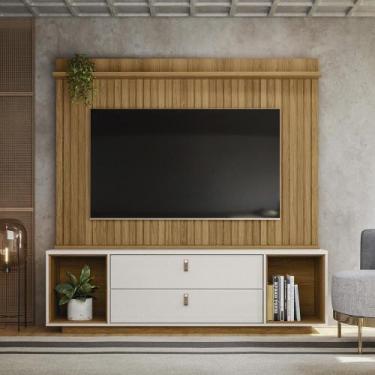 Imagem de Home Estante Ripada Dakar Para Tv Até 75 Polegadas Lukaliam Freijó/Off