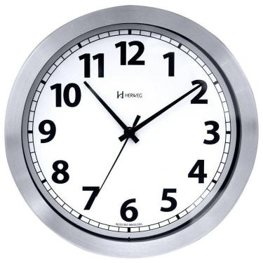 Imagem de Relógio De Parede Tic-tac 25 Cm Aluminio Escovad Herweg 6710