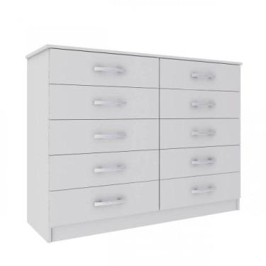 Imagem de Cômoda Austin 10 Gavetas Evidência Móveis Branca - Estrela Móveis