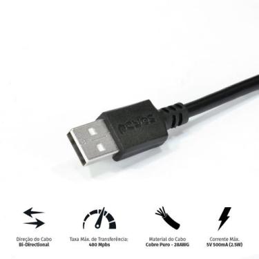 Imagem de Cabo para Impressora USB a 2.0 Macho para USB B 2.0 Macho 28AWG Puro C