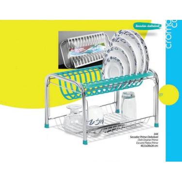 Imagem de Escorredor De Louça Secador Prime Dobrável Azul Turquesa N344 - Niquel