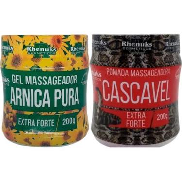 Imagem de Kit Gel Massageador Arnica Pura 200g + Pomada Massageadora Cascavel 20