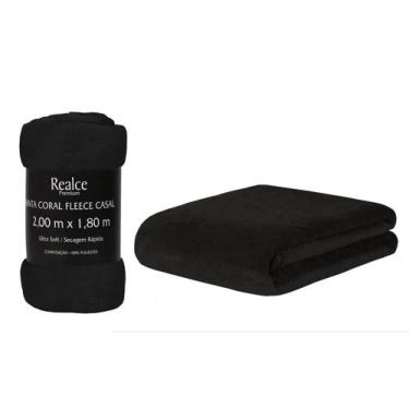 Imagem de Manta Cobertor Micro Casal 200x180 Soft Não Alérgica Preto - Sultan