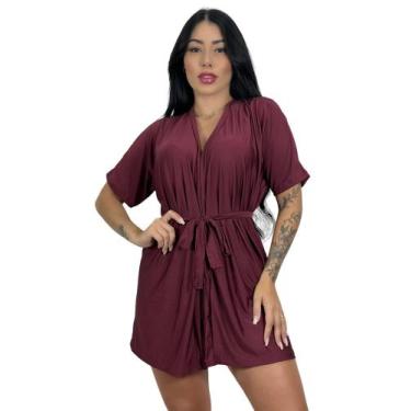 Imagem de Hobbey roupão feminino noiva robe romantic TB moda fitness, Rubro, GG