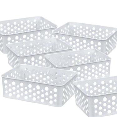 Imagem de Kit 6 Cestos Moderno Organizador Decorativo Gaveta Closet Otimização D