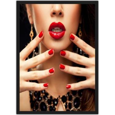 Imagem de Quadro Decorativo Salão De Beleza Cabeleireira Decorações Com Moldura 