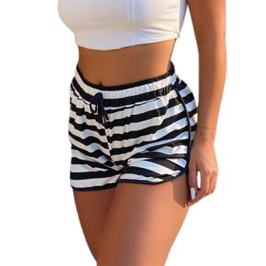 Imagem de Short Saída Praia Listrado Feminino Fristyle Verão Moda, GG