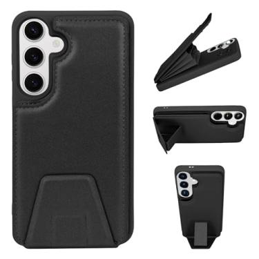 Imagem de YDIJCYAN Capa telemóvel para Samsung Galaxy S23 Plus / S23 carteira capa protetora anti-impactos Cover Case, carteira de couro PU à prova de choques com ranhuras para cartões / suporte - preto
