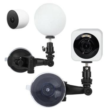 Imagem de Suporte de ventosa para câmera compatível com Google Nest Cam (bateria), Wyze Cam V4, Wyze V3, suporte de ventosa, suporte para janela da câmera, pacote com 2 (assista ao vídeo antes de usar)