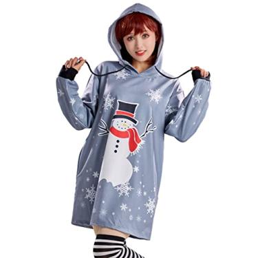 Imagem de haikyuu Moletom feminino de Natal com capuz, body fofo, fantasia de rena, boneco de neve, cosplay de cervo, Cinza, Large
