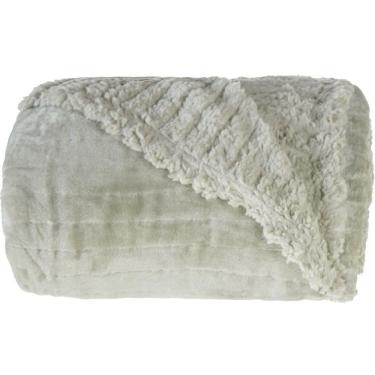 Imagem de Cobertor Queen Sherpa Toque Pele De Carneiro Dupla Face 220x240cm Olive