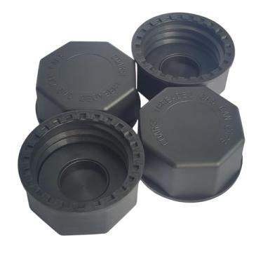 Imagem de Tampas de lata de gás espessas, pacote com 4, cabe na maioria das latas de gás de 5, 3,2, 1 galão, substituição para tampas de lata de gás/combustível do meio-oeste, tampa de rosca grossa (preto)