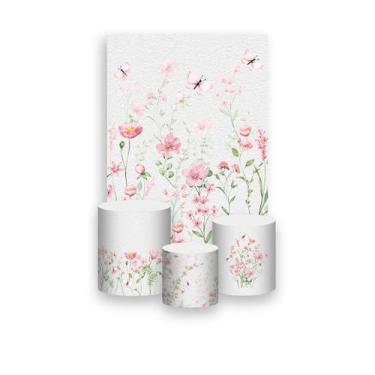 Imagem de Painel De Festa Vertical 1,50 x 2,20 + Trio De Capas Cilindro - Jardim