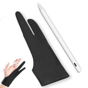 Imagem de Combo Luva + Caneta Para Tablet Desenho Digital Universal Stylus Pen Touch Ponta Fina Smartphone Celular Mesa Digitalizadora