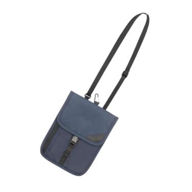 Imagem de AsrMyjcx Carteira de Pescoço de Viagem RFID Bolsa de Pescoço para Mulheres Homens Bolsa Pequena Portátil Bolsa de Pescoço Porta-passaporte para Cartões Passapo, Azul