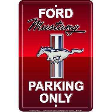 Imagem de HANGTIME Placa de Ford Mustang Parking Only (alumínio, vermelho rápido)