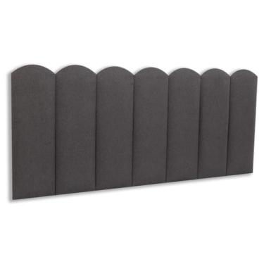 Imagem de Cabeceira Casal Estofada de Colar na Parede Kit 7 Placas Modelo Nuvem 