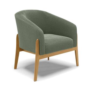 Imagem de Cadeira Sala De Jantar Base De Madeira Stella Bouclê D03 - D`rossi Cor Verde Pistache