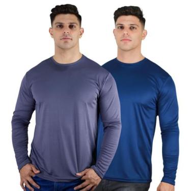 Imagem de Kit 2 Camisetas Manga Longa Masculina Proteção UV Dry Fit 50 - TRV, 1 