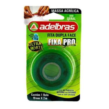 Imagem de Fita Dupla Face Fixa Pro Massa Acrílica 12mmx2m Adelbras