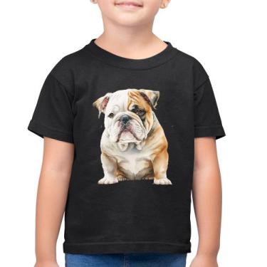 Imagem de Camiseta Algodão Infantil Bulldog-Inglês - Foca na Moda, Preto, 12