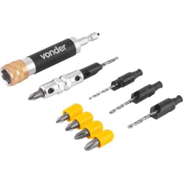 Imagem de Jogo de bits, ponteiras e brocas escareadoras, 11 peças, encaixe de 1/