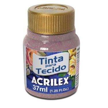 Imagem de Tinta Tecido Glitter 214 37ML Rose Acrilex