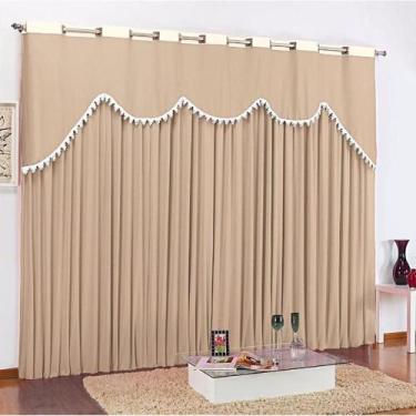 Imagem de Cortina Maya Para Varão Tecido Malha Gel 2,00 X 1,80 M Cáqui - Maravil