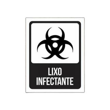 Imagem de Placa Lixo Infectante - Placa De Sinalização Preto E Branco