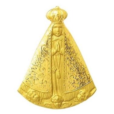 Imagem de Nossa Senhora Aparecida Grande G Medalha 3.3 Cm Ouro 18k Pingente k240