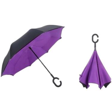 Imagem de Guarda Chuva Invertido Roxo Dupla Camada