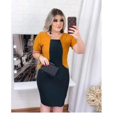 Imagem de Vestido Midi Peplum Blazer Moda Feminina Evangélica - Miss Flower, Mos