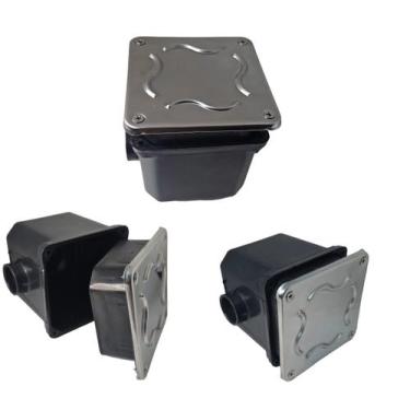 Imagem de kit 3 caixas de passagem fiação led piscina com prolongador e tampa de