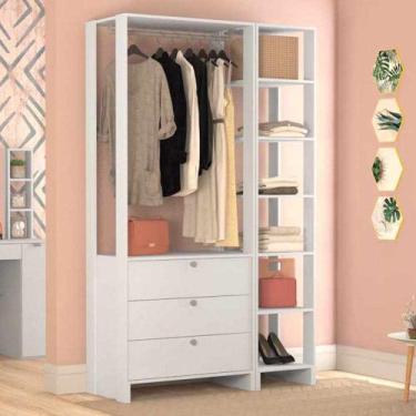 Imagem de Closet com 1 Cabideiro, 3 Gavetas e 7 Nichos EY102-104 Linha Yes Emove