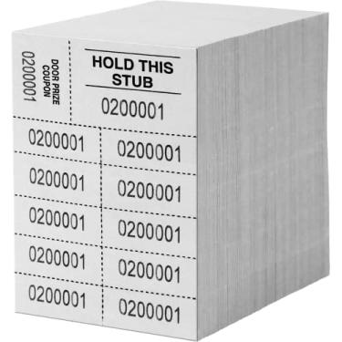 Imagem de Bilhetes de leilão - 500 folhas - 10 números por folha (branco)