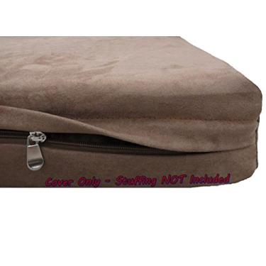 Imagem de Capa de edredom de microcamurça marrom para cama de animal de estimação DIY 4less da Dogbed4less e capa interna à prova d'água para cães e gatos de 94 x 68 x 10 cm – Cobre apenas