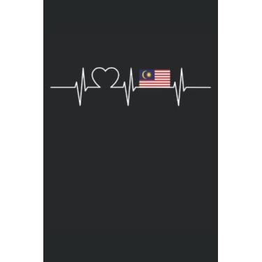 Imagem de Malaysia Heartbeat EKG Heartbeat Malaysia Notebook 6x9 (approx. A5) 120 lined pages: Malaysia Heartbeat EKG Heartbeat Malaysia Notebook 120 lined pages for the office, school and university