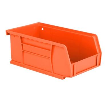 Imagem de Hudson Exchange Caixote de armazenamento empilhável de plástico e recipiente suspenso de 18 cm x 10 cm x 7,6 cm (laranja)