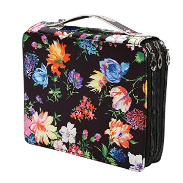 Imagem de Lbxgap Estojo organizador portátil de lápis de cor com 120 compartimentos com estampa para lápis de aquarela Prismacolor, lápis de cor Crayola, lápis Marco