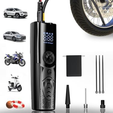Imagem de Kewig Compressor de ar portátil para inflador de pneu - Mini bomba de ar para pneus de carro de motocicleta com medidor de pressão de pneu, inflação rápida de 150PSI 3X e função de desligamento